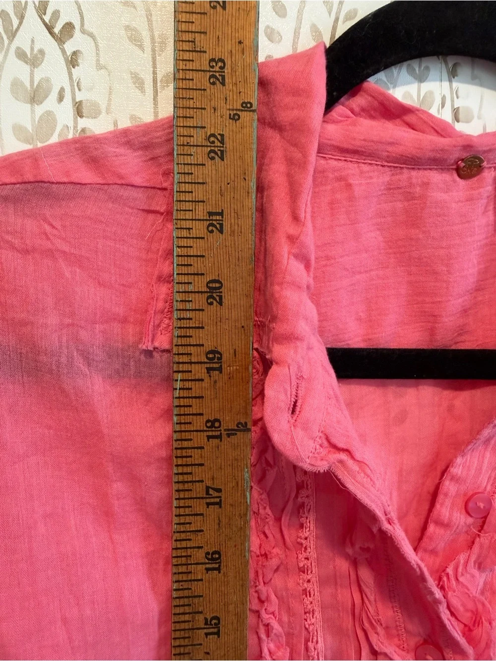 Free People Drew Tuxedo Shirt Top Confetti Pink size Small NWT